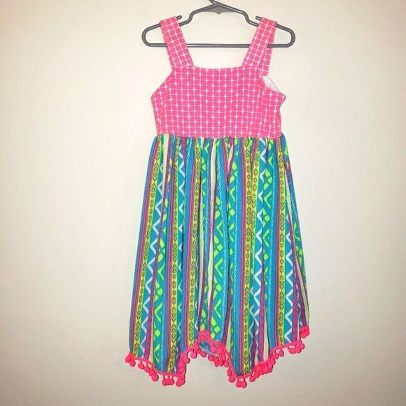 counting daisies Other - COUNTING DAISIES NEON AZTEC PRINT DRESS WITH POMPOMS SIZE 5